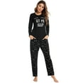 thumbnail image 5 of BEOEOSY Women's Soft Long Sleeve Pajamas Set Cute Printed Pjs Lounge Sets with Pocket Black Small, 5 of 7