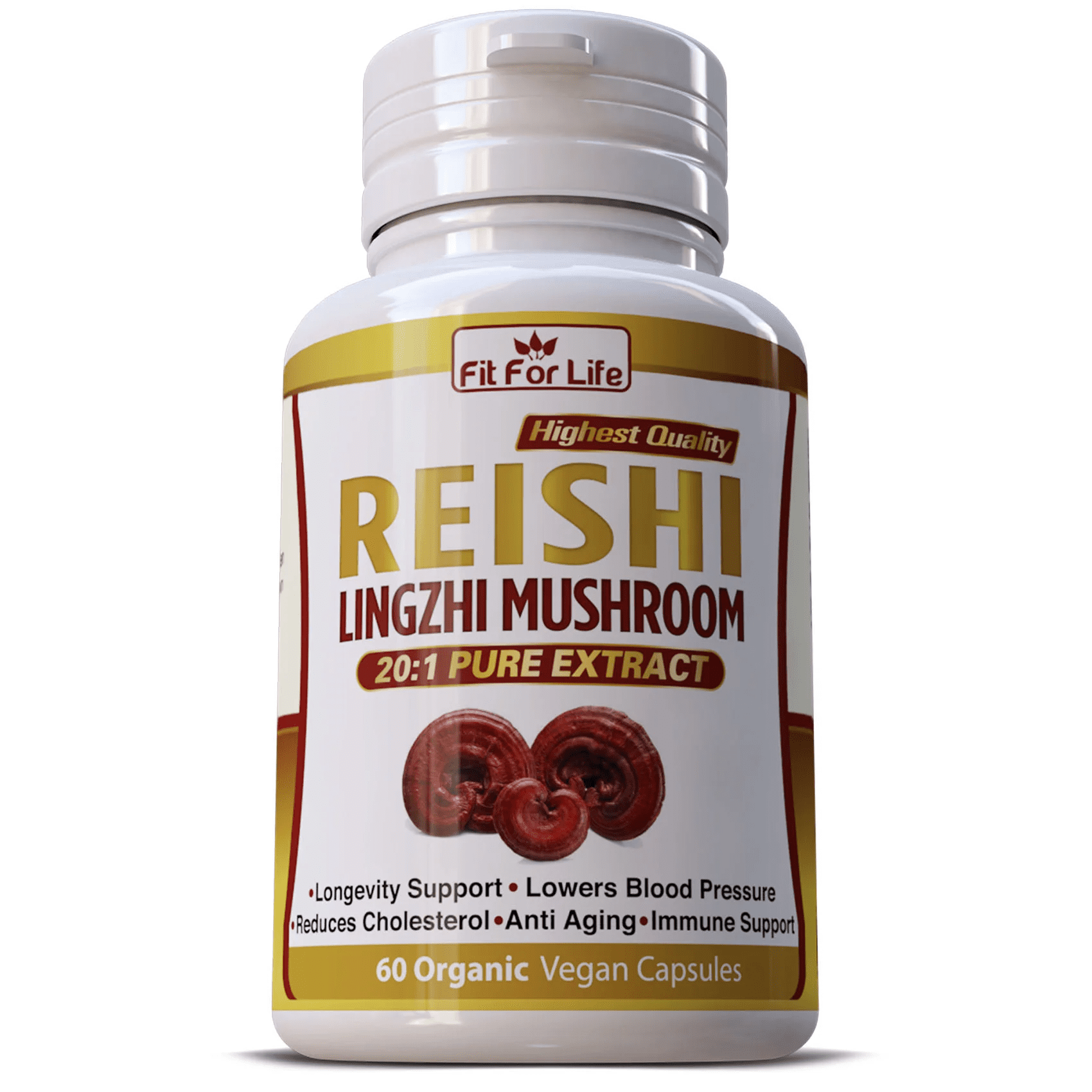 Fit For Life Reishi Lingzhi Mushroom Extract Pills 60 Capsules