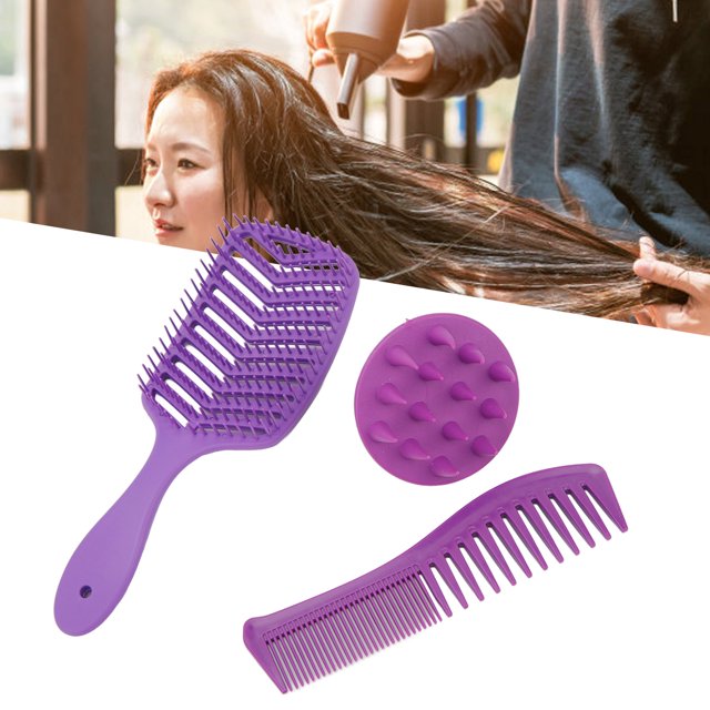 Cepillo y peine para el cabello juego de cepillos para el cabello 3 piezas dientes dobles huecos con cepillo para champú para el cabello para peinar ANGGREK Otros