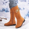 thumbnail image 2 of Povozer Girls Boots Mid Calf Round Toe Toddler Western Cowboy Boot Riding Shoes(Brown,6-7 Years), 2 of 6