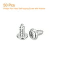 thumbnail image 3 of ST5x12x10mm Phillips Pan Head Self-tapping Screw with Washer, 50 pack - 304 Stainless Steel Wood Screw (Silver), 3 of 6