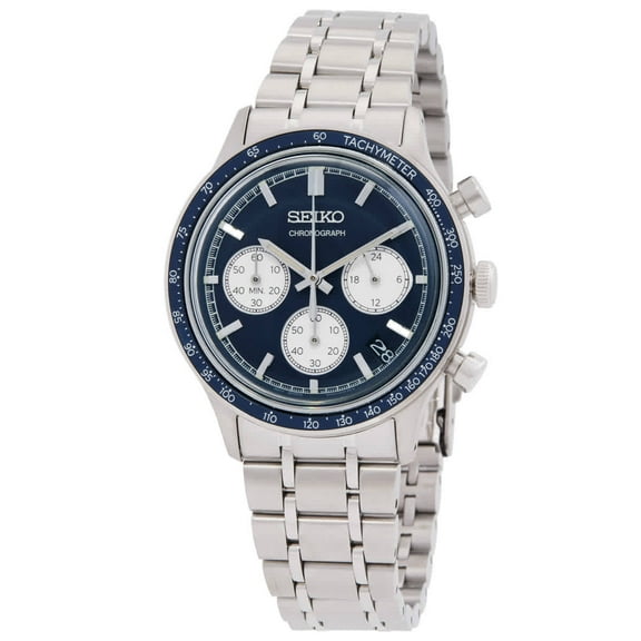 Seiko Chronograph Quartz Blue Dial Men's Watch SSB477P1