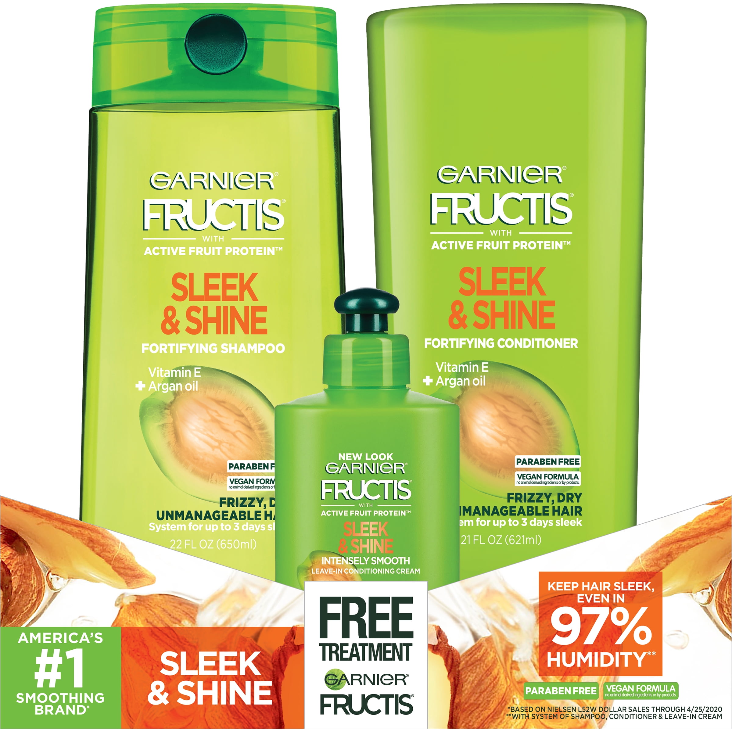 (12.88 Value) Garnier Fructis Sleek and Shine Shampoo and Conditioner