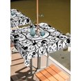 thumbnail image 2 of Outdoor Tablecloth with Umbrella Hole for Patio/Picnic/Party/Camping, Black Line Dog Cat Waterproof Table Cloth Square Cover Washable, Cartoon Cute Animals (54"x 54"), 2 of 8