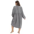 thumbnail image 3 of Plus Size Nightgown for Womens Long Sleeve V Neck Crossover Sleepwear Soft Long House Lounge Dress Solid Color Nightdress Sleepdress, Gray XL-4XL, 3 of 9