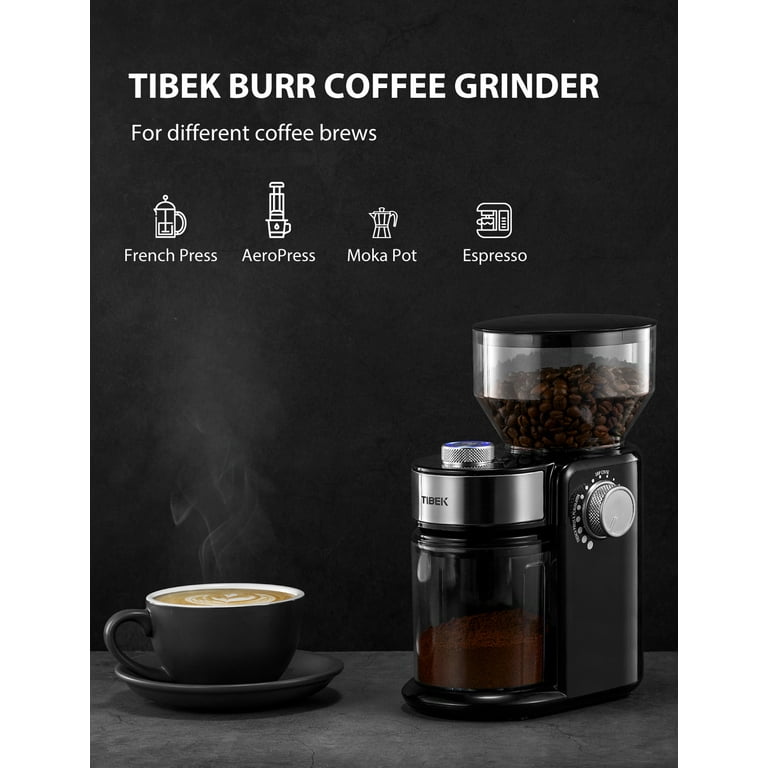 Electric Burr Coffee Grinder, FOHERE Coffee Bean Grinder with 18 Precise  Grind Settings, 2-14 Cup for Drip, Percolator, French Press, Espresso and