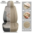 thumbnail image 5 of AOMSAZTO Car Seat Covers Fit for Toyota Prius 2001-2015 Car Seat Covers Full Set Faux Leather Breathable and Waterproof Automotive Seat Covers Protector(5 Seats,Beige), 5 of 9