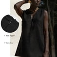 thumbnail image 3 of ieFashion Cotton Linen Womens Dresses Sexy V-Neck Sleeveless Basic Tank Dress Chic Elegant Ladies Dresses Summer Sale Vestidos Para Mujer，Black，XL, 3 of 7