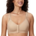 DELIMIRA Women's Full Coverage Front Closure Back Support Posture Bras