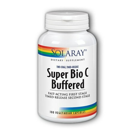 Bio Foods 30 Caps - Super Bio C - Buffered 1000 mg By Solaray - 100 Vegetable Caps Vitamin C