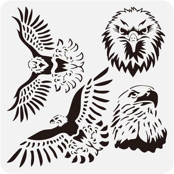 PET Hollow Out Drawing Painting Stencils for DIY Scrapbook Photo Album Eagle 30x30cm