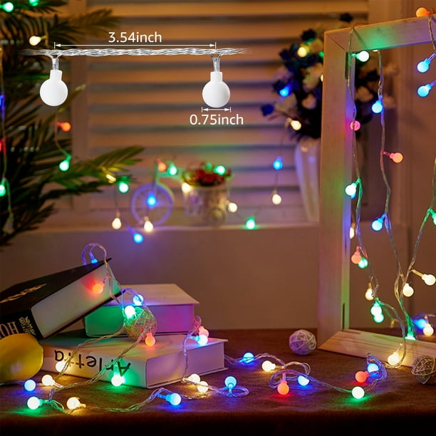 TORCHSTAR 33ft 100 LEDs Globe String Lights, Extendable Christmas