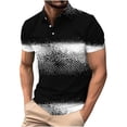thumbnail image 2 of ZunFeo Mens Big and Tall Performance Polo Shirt Short Sleeve Moisture Wicking Gradient Print Black,Size 2XL, 2 of 5