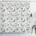 thumbnail image 1 of Ambesonne Llama Shower Curtain, Doodle Alpaca Design, 69"Wx84"L, White Charcoal Grey, 1 of 3