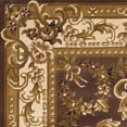 thumbnail image 3 of 5'x8' Plum Ivory Machine Woven Hand Carved Floral Medallion Indoor Area Rug, 3 of 3