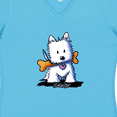thumbnail image 4 of Inktastic KiniArt Westie with Bone Women's V-Neck T-Shirt, 4 of 5