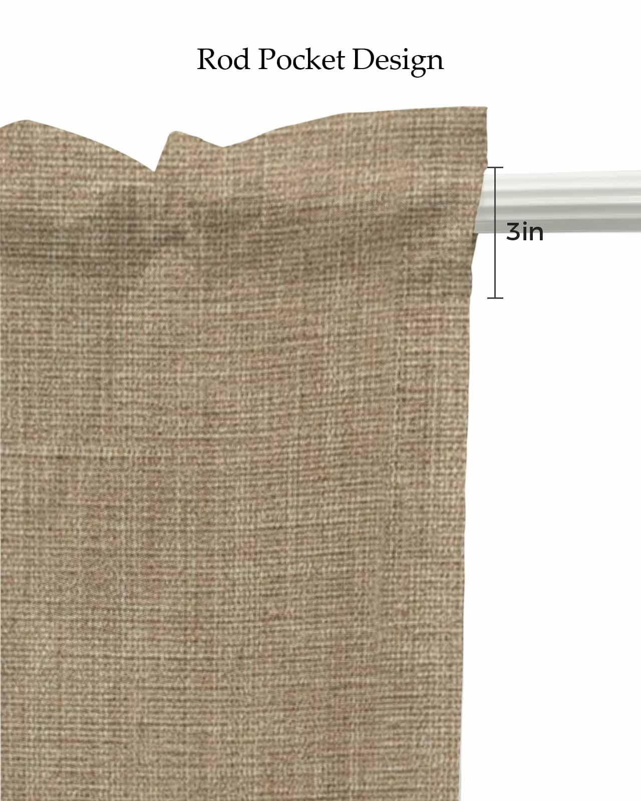 Brown Farmhouse Kitchen Valances for Windows Farmhouse Linen Window Valance Curtain for Living Room Window Treatment Vintage Country Monochrome Textured Valance Rod Pocket Topper Drape, 42 x 12 Inch