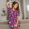 thumbnail image 3 of Hirioo Vintage Vinyl Record for Women’s Nightdress Comfortable Short Sleeve Nightwear Casual Sleep Dress, 3 of 6