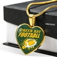 thumbnail image 2 of Green Bay Fan Stainless Steel Heart Pendant Necklace W Luxury Necklace: 18-22" Adjustable, 2 of 11