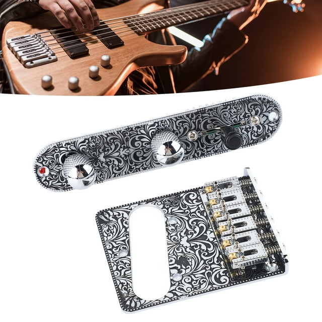 Guitare Précâblée Plaque de Contrôle avec Chevalet Gravé Chevalet de Guitare Électrique Tonifiant Volume Control Plaque Set pour TL