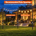 thumbnail image 6 of Pinshey® 2 Pack String Light Poles for Outside, Metal Outdoor String Light Poles for Hanging Lights, Light Pole for Backyard, Patio, Deck, Garden, Parties, Ground & Fence Mounting, 6 of 7