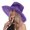 Purple, variant on Women Elegant Organza Wide Brim Sun Hat Foldable UV Protection Dress Hat for Wedding Church Tea Party Garden Events