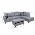 thumbnail image 2 of Ainehome L-Shaped Sectional Sofa Set, 3PC Linen Living Room Couches, Right Hand Facing (Grey), 2 of 2