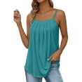 thumbnail image 2 of Pxiakgy Tank Top for Women Loose Fit Pleated Square Neck Sleeveless Shirt Curved Flowy Vest Basic Cotton Tee Summer Blouse Sleeveless Shirt Going Out Tops Cute 2025 Clothes, 2 of 7