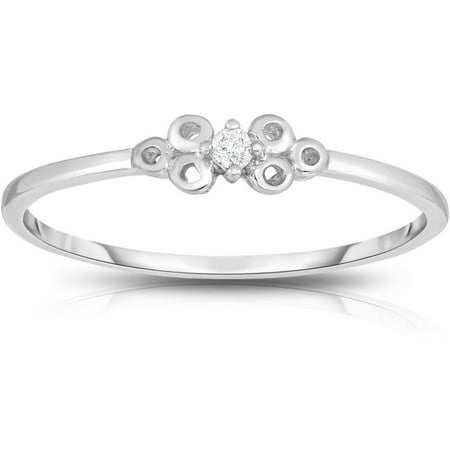 1/30 Carat T.W. Diamond Silver Fashion Ring with Single-Cut IJ I2-I3 Diamonds