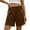 Brown, variant on Women's Shorts with Zipper Pockets Elastic Waist Hiking Shorts for Outdoor Travel Green Size XL