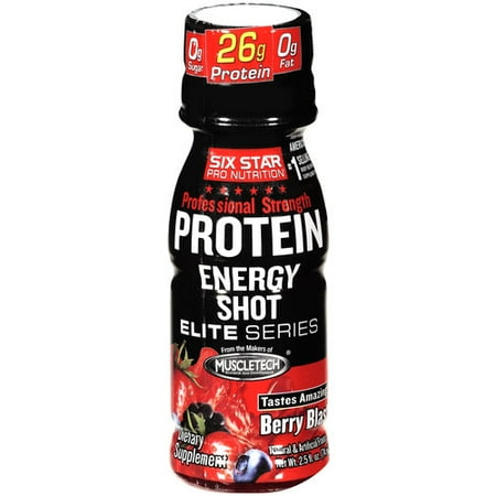 Six Star Pro Nutrition Professional Strength Berry Blast Protein Energy Shot, 2.5 oz