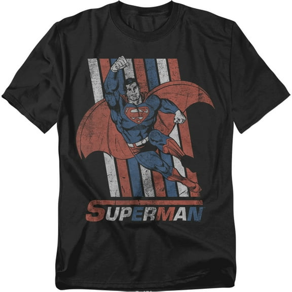 Superman T-Shirt Retro Stripes Unisex Graphic Tee for Men & Women