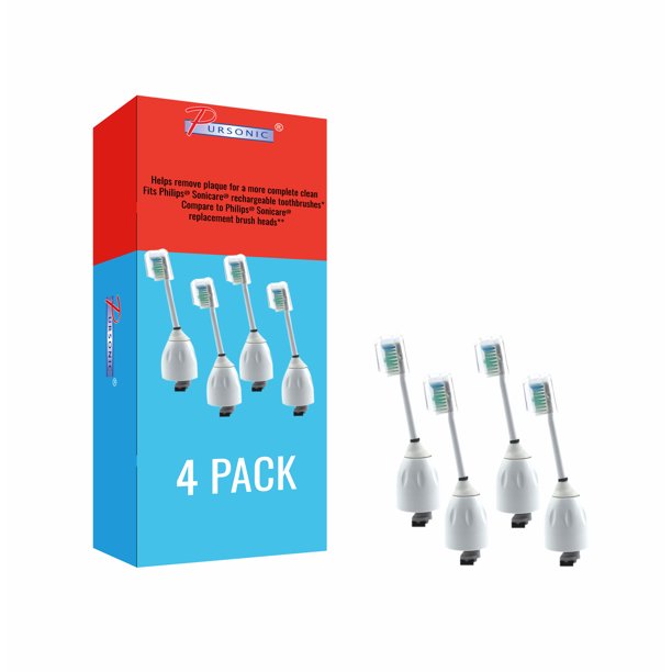 Pursonic pserb4 4 pack replacement brush heads for philips sonicare