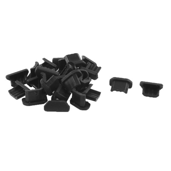 25 x Black Micro USB Soft Plastic Ear Cap Dust Plug Stopper for Mobile Phone