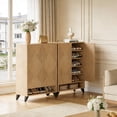thumbnail image 5 of Fnova 6-Tier Modern Rectangular Cabinet, Side Cabinet with Adjustable Shelves, Shoe Storage, Geometric Pattern & Rebound System, Easy Assembly for Entryway, Hallway, Living Room, Bathroom, 5 of 16