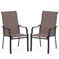 thumbnail image 2 of Costway Patio Dining Chair Set of 2 High Backrest Dining Furniture with Wide Seat, 2 of 7