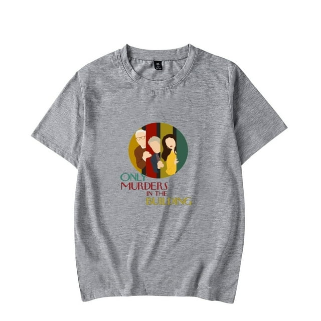 Only Murders in the Building T-Shirt Unisexe à Manches Courtes Coupe Ample, 4TG, Gris