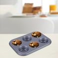 thumbnail image 4 of LYCAQL 2PCS Carbon steel Muffin Baking Pan Cupcake Tray 6 Cup Nonstick Cake Molds Large Silicon Bakeware, BPA Free, Dishwasher Microwave Safe (6 Cup Size, Grey), 4 of 5