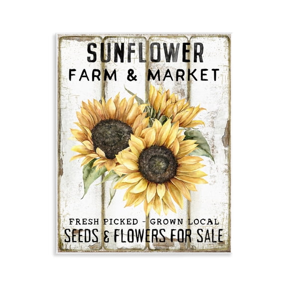 Stupell Industries Sunflower Farm & Market Plants & Flowers Painting Unframed Art Print Wall Art, 11 x 14
