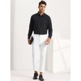 thumbnail image 3 of Pantalones recortados para hombre Pantalones de vestir hasta el tobillo de color sólido con parte delantera plana y ajuste delgado Blanco brillante 32, 3 of 6