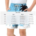 thumbnail image 3 of Zpanxa Kids Shorts Polyester Spandex Print Pattern with Drawstring Elastic Waistband Casual Swim Trunks 8-9 Years, 3 of 7