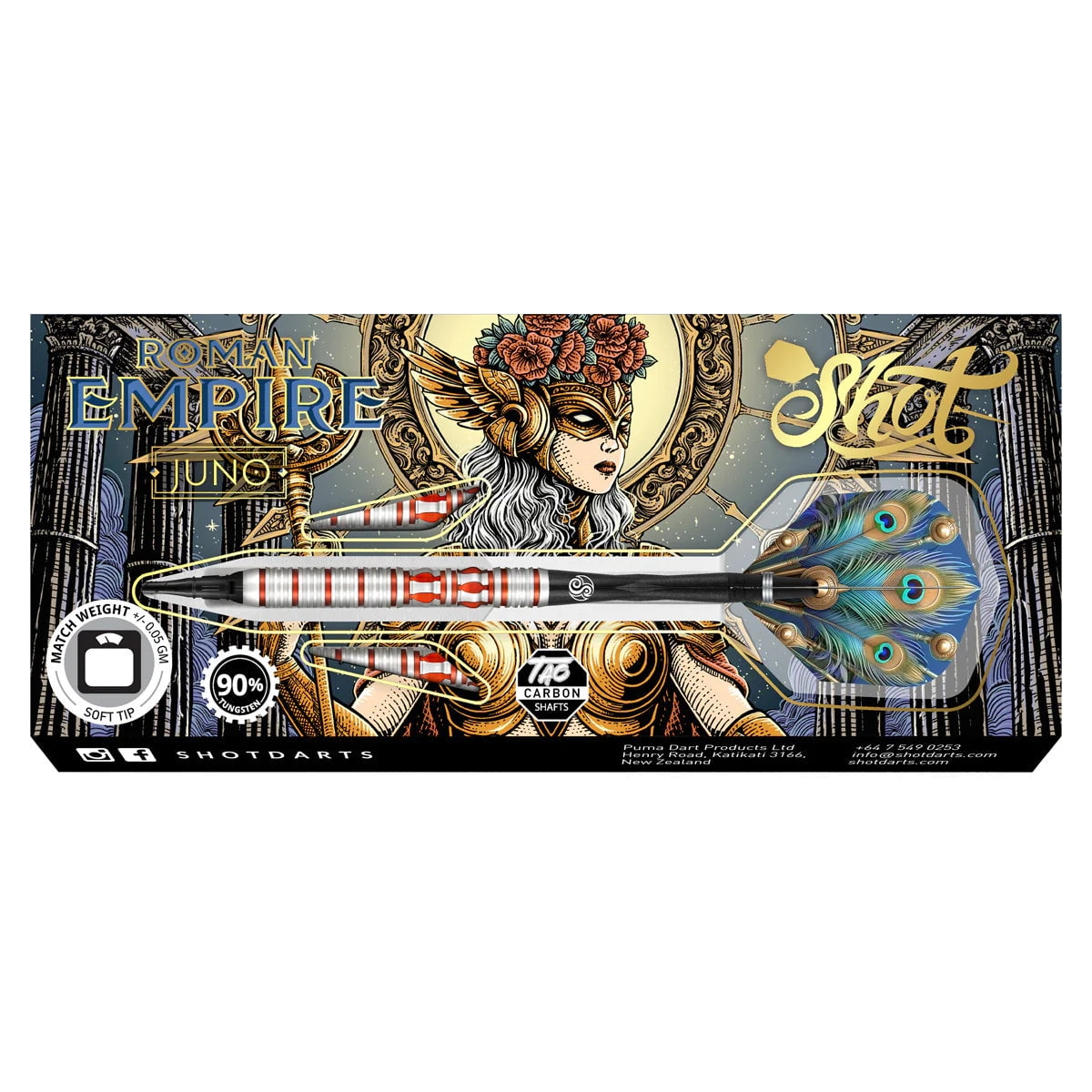 Shot Roman Empire Juno Soft Tip Dart Set-90% Tungsten-18gm