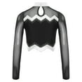 thumbnail image 5 of iiniim Girls Cheer Leader Team Uniform Ball Game Cheerleading Dance Long Sleeve Crop Top Silver 8, 5 of 7
