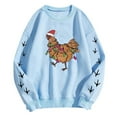 thumbnail image 5 of Womens Oversized Hoodies Sweatshirts Funny Graphic Chicken Printed Long Sleeve Crewneck Slim Fashion Outfits, 5 of 5