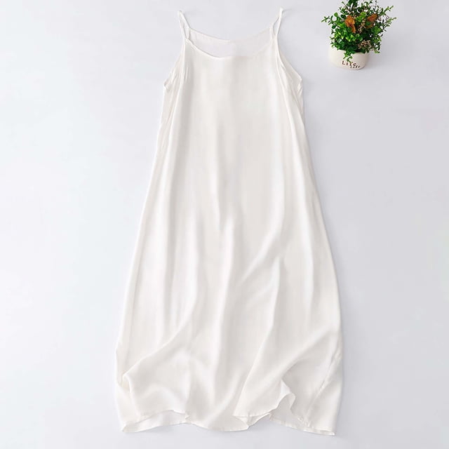 XiYing Robes d'Été pour Femmes, Robe Camisole d'Été Sans Manches à Col Rond de Couleur Unie pour Femmes, Tenue Décontractée Quotidienne, Convient aux Tailles G-TG,