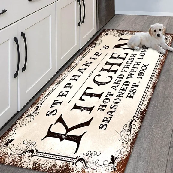 Retro Pattern Kitchen Mat Floor Funny Carpet Entrance Door Doormat 3D Carpets for Bedroom Area Rug Bathroom Mats Home ration