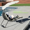 thumbnail image 5 of Hanging Chaise Lounger Chair Patio Porch Arc Swing Hammock Chair Canopy Outdoor [Beige], 5 of 8