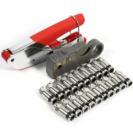 Yosoo Adjustable Coax Crimping Tools Compression Crimp Tool kit for RG59 RG6 BNC RCA Connector Coax Crimper F (Best Coax Crimping Tool)