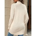 thumbnail image 4 of Drop Shoulder Long Sleeve Women's Turtleneck Zip Up Cardigan Sweaters Oversized Casual Solid Mesh Knit Jumper Tops, 4 of 6