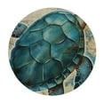thumbnail image 2 of ONETECH  Sea Turtle Tablecloth with Elastic Edge, Round Table Cloth Ocean Theme Washable Reusable Table Cover for Kitchen Dining Party Picnic, Small, 2 of 7